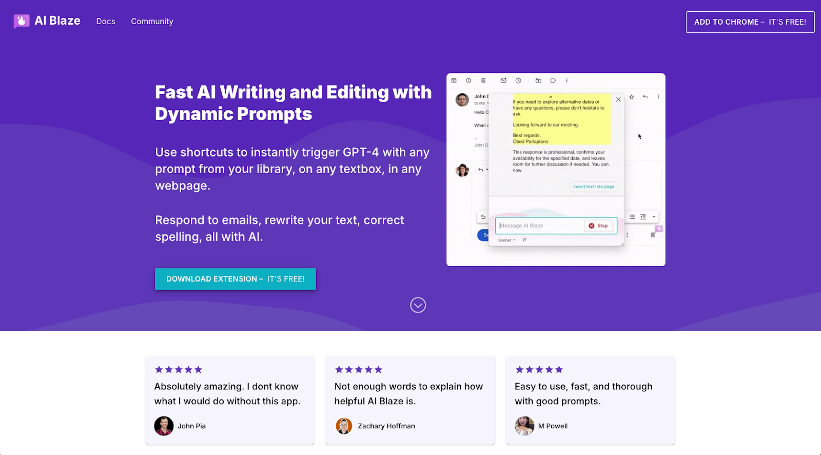 AI Blaze Landing Page
