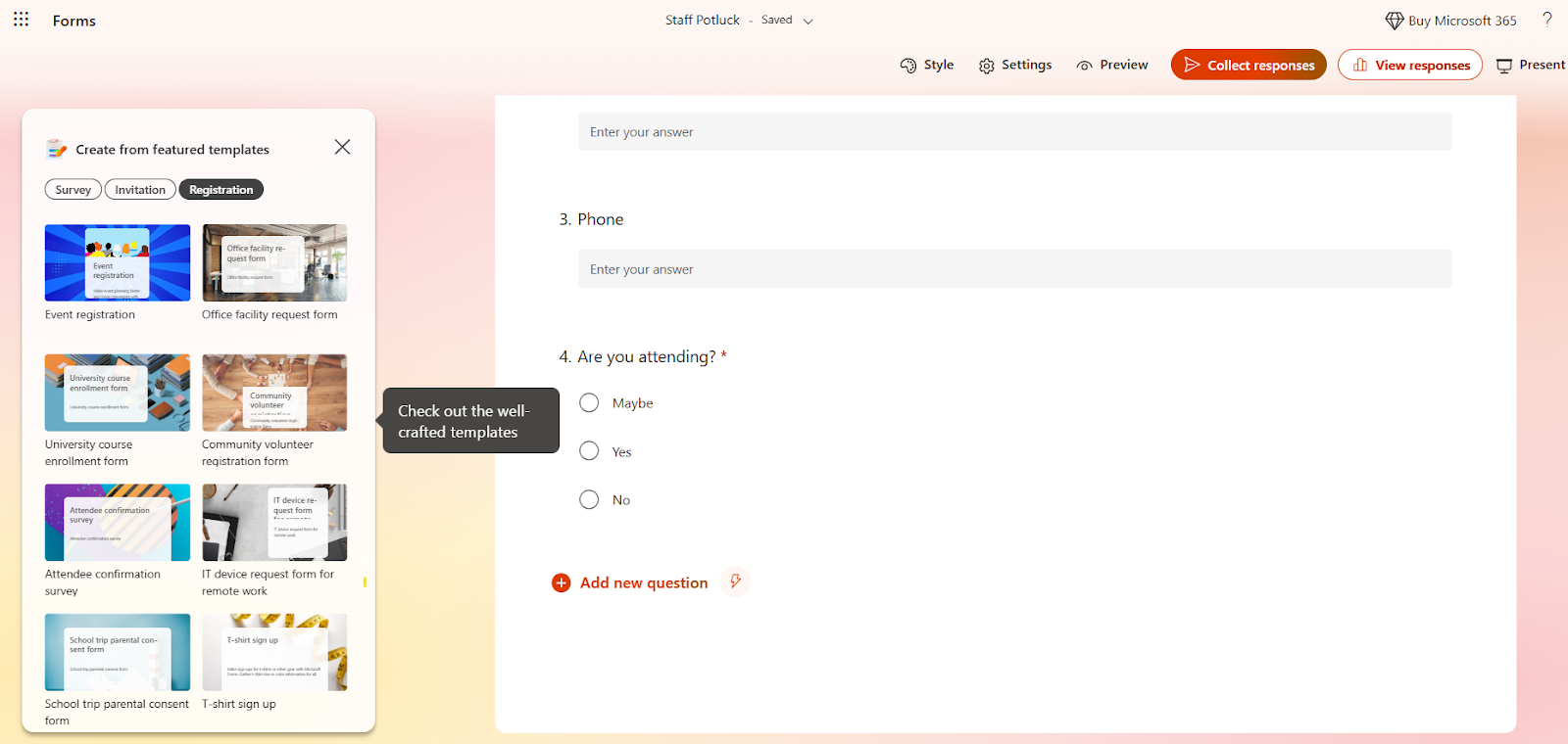 How to use Microsoft Forms for event registration Image-10