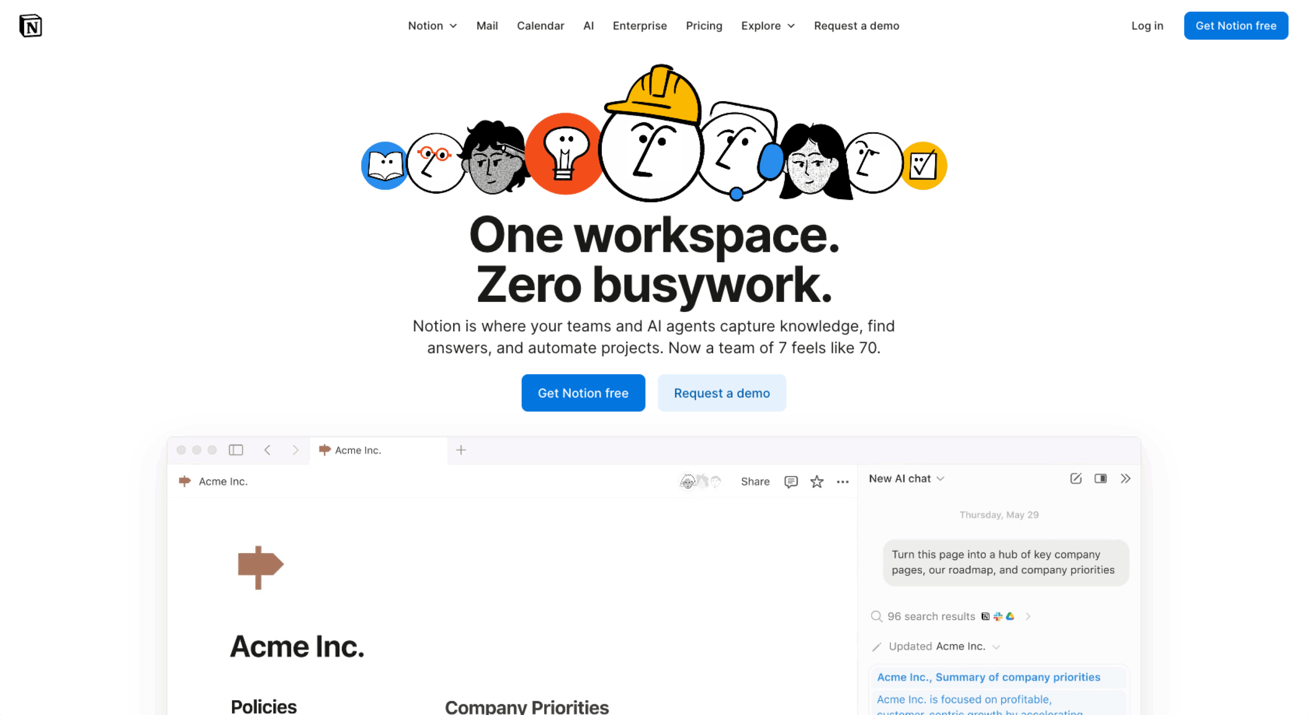 Notion Landing Page