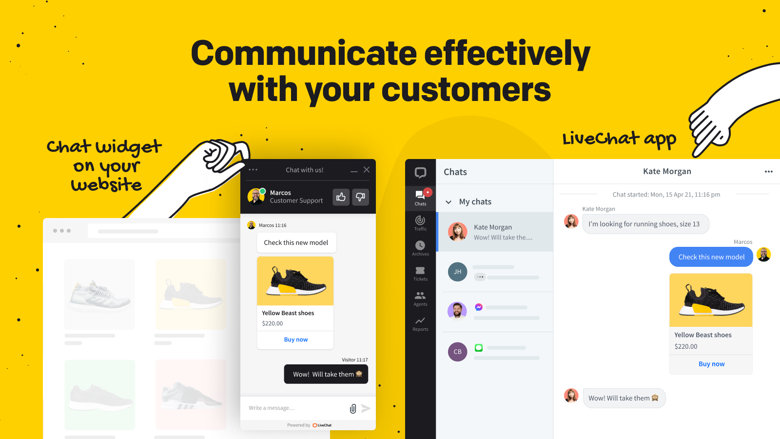 Benutzeroberfläche von LiveChat