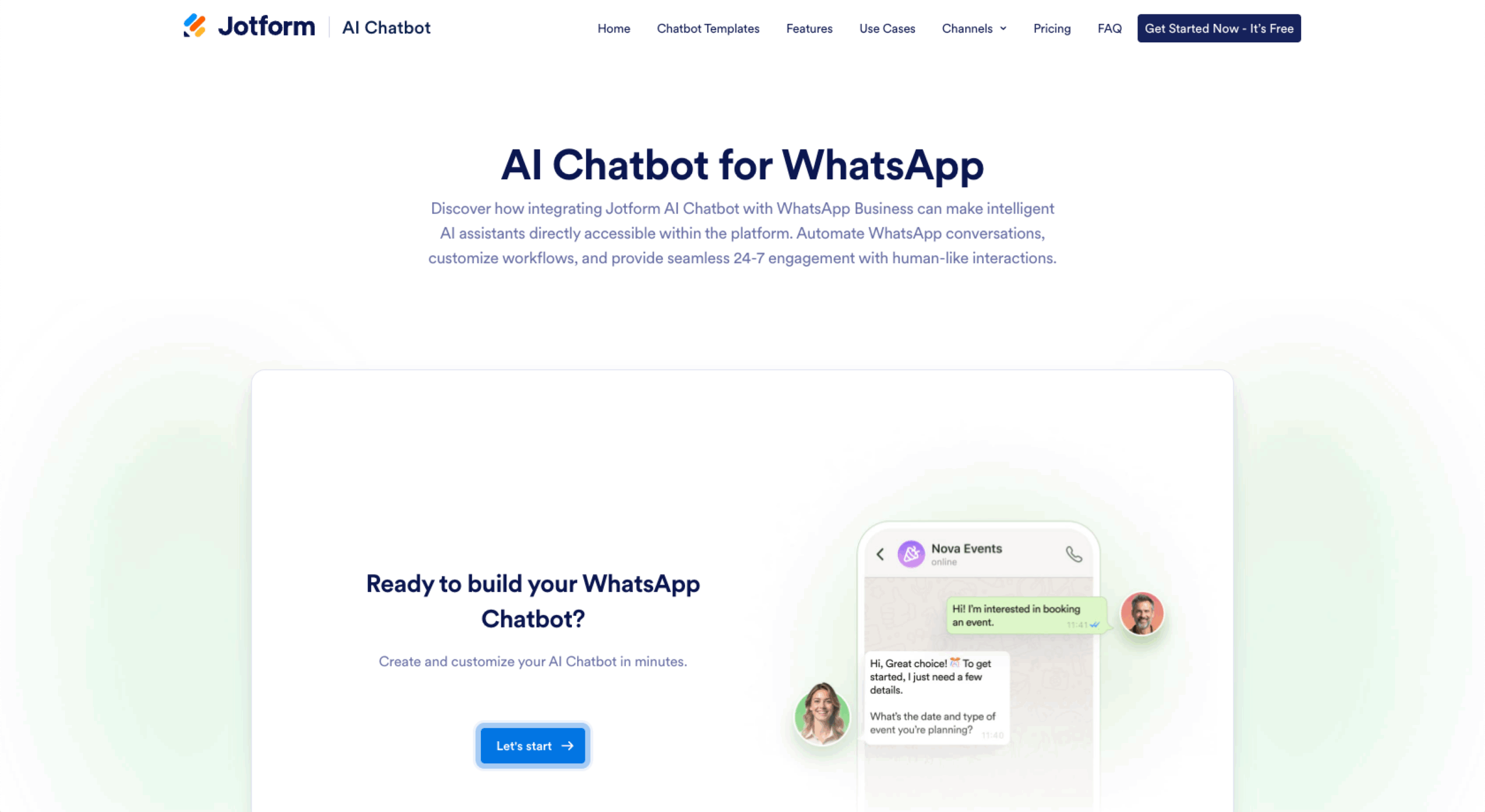 Jotform AI Chatbot for WhatsApp