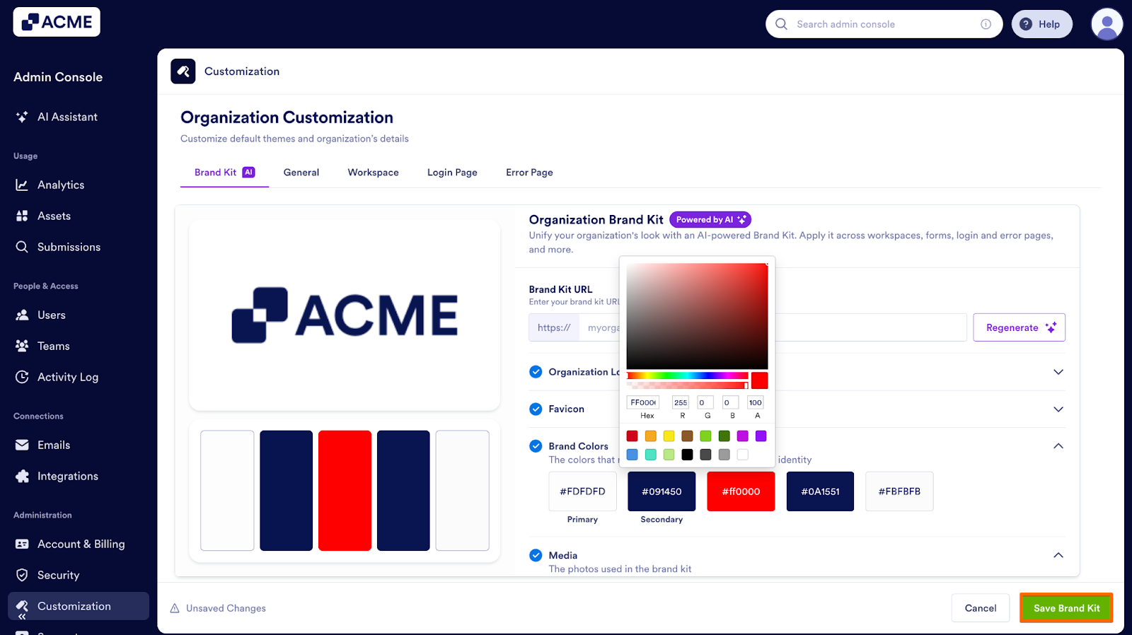 How to Manage and Update the Organization’s Brand Kit from the Admin Console Image-20