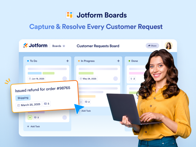 Viewing the user interface of Jotform Boards