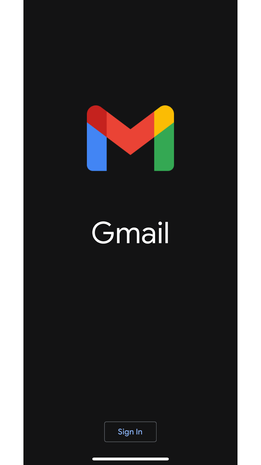 Gmail mobile app sign-in screen
