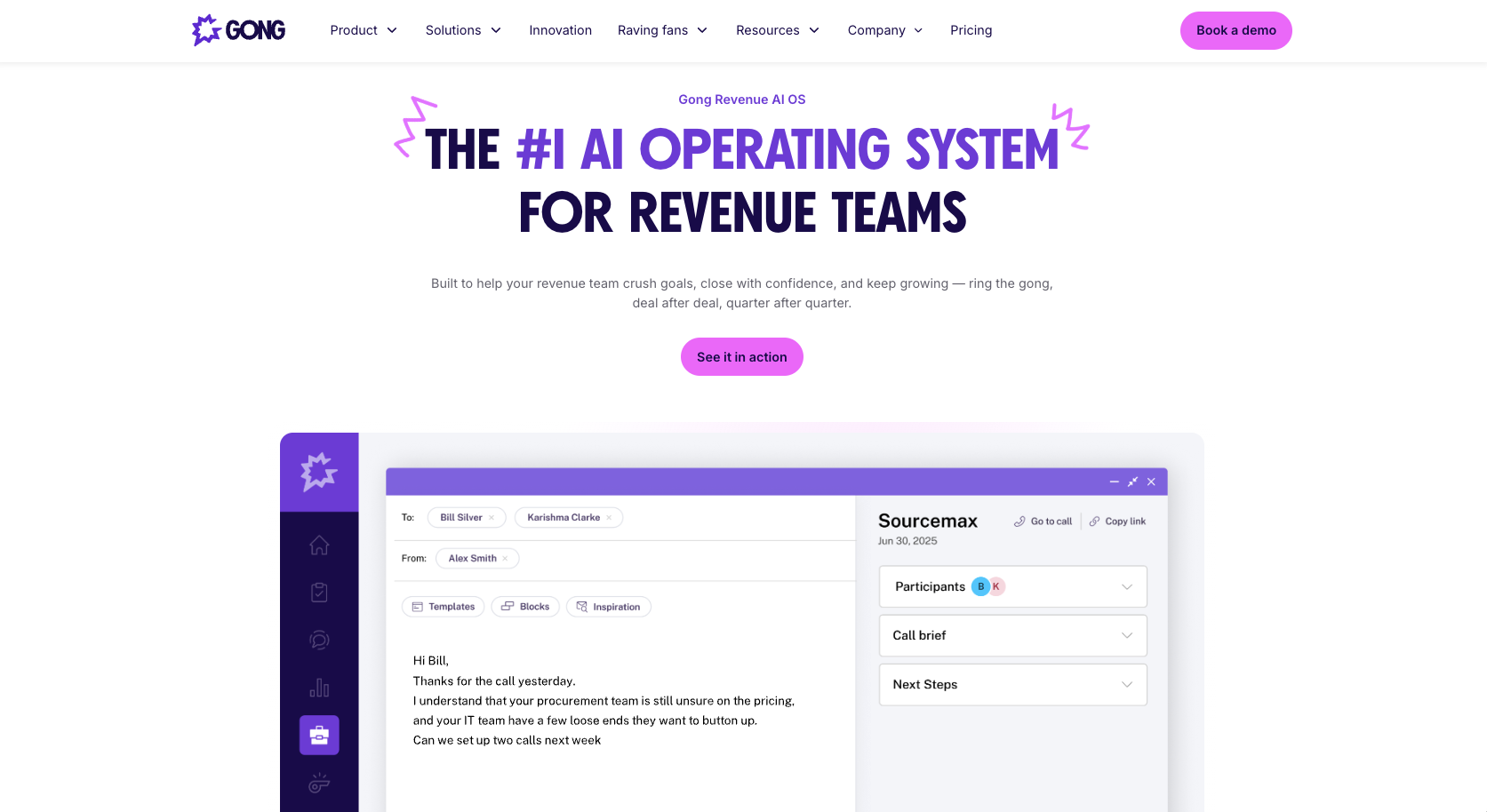 Gong Landing Page