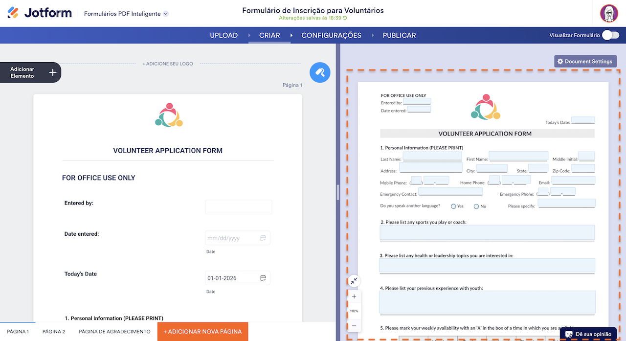Novo Formulário PDF Inteligente