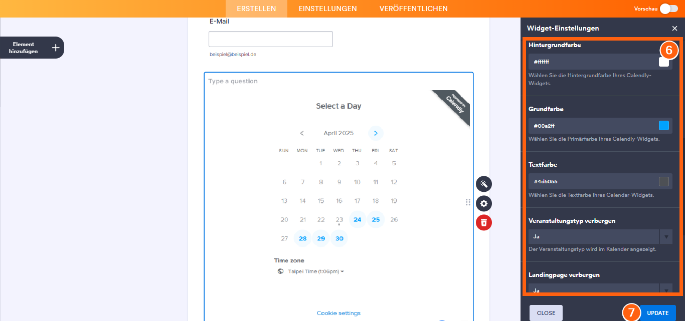 Wie Sie das Calendly Widget hinzufügen und einrichten Image-17