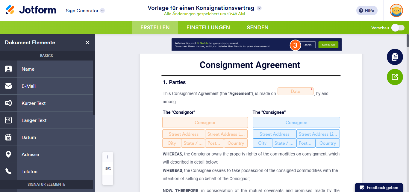 So verwenden Sie die automatische Felderkennung in Jotform Sign Image-3