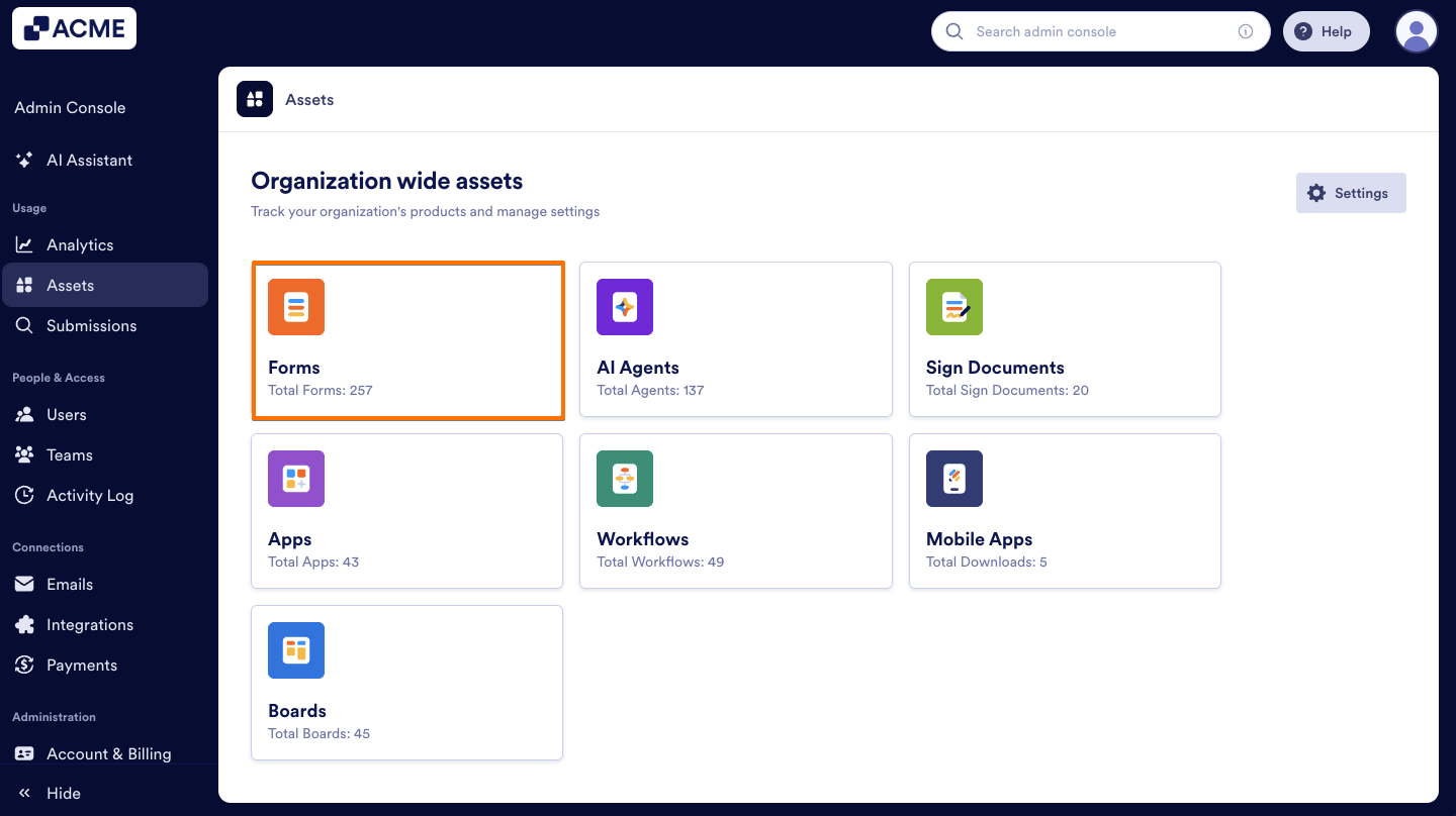 How to Enable or Disable Forms in your Organization from the Admin Console Image-18