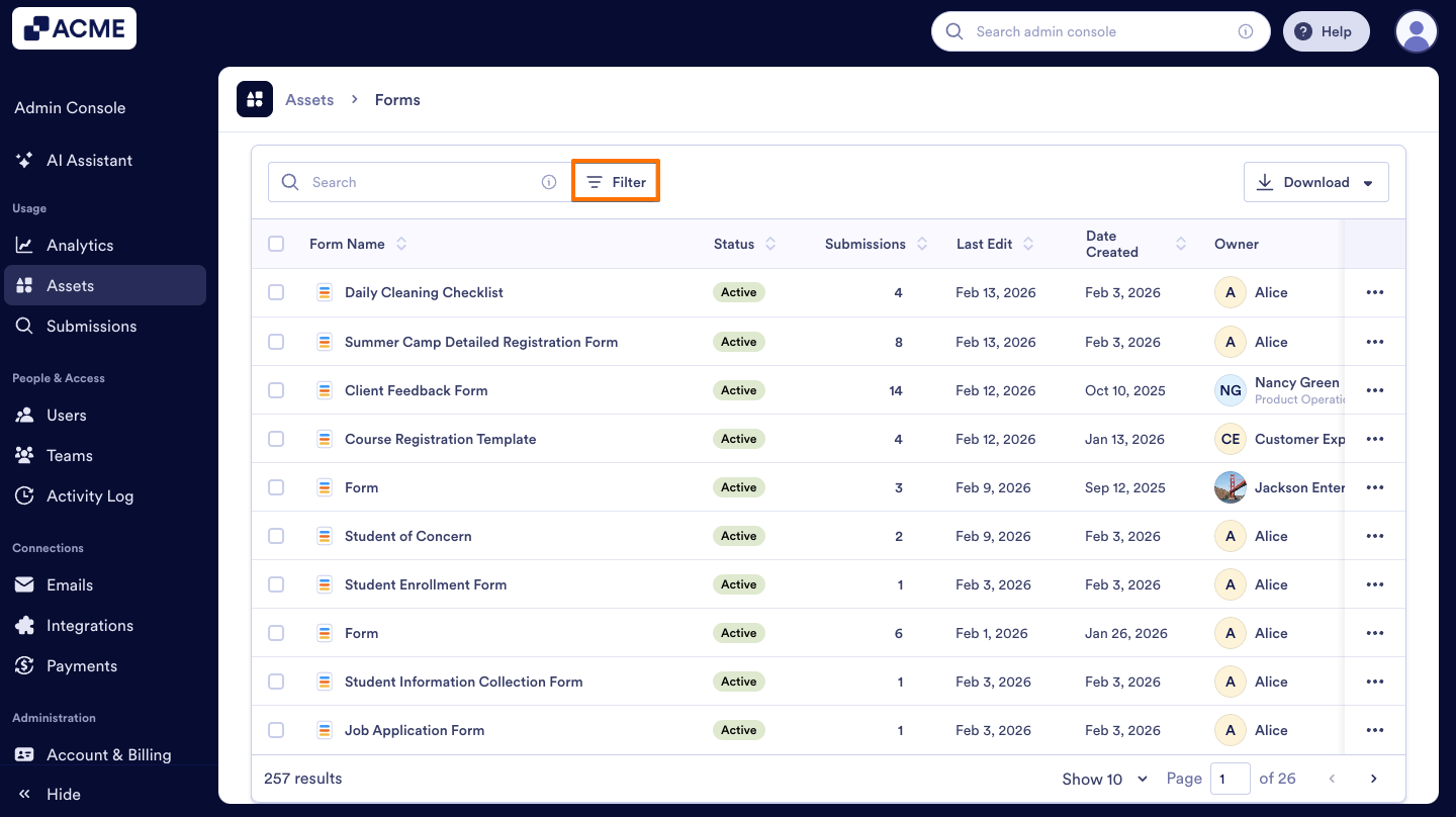 How to Enable or Disable Forms in your Organization from the Admin Console Image-24