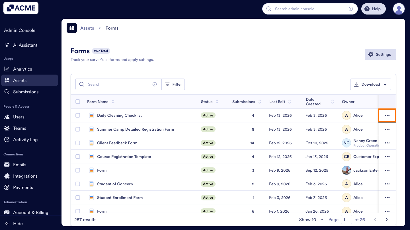 How to Enable or Disable Forms in your Organization from the Admin Console Image-3