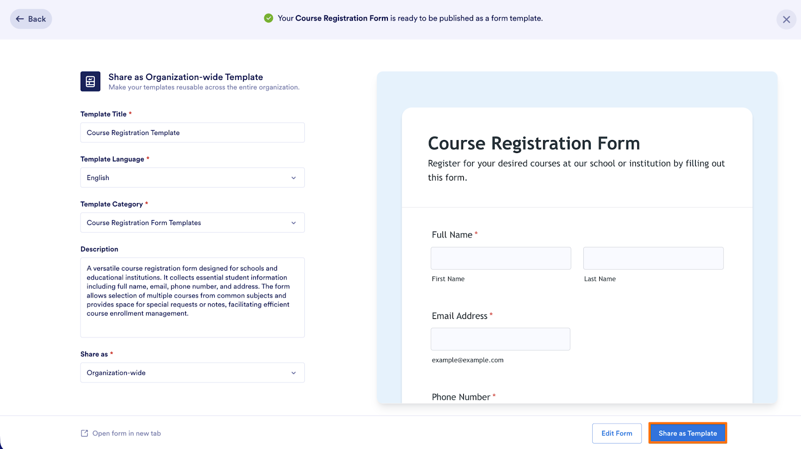 How to Generate New AI-Powered Form Templates to Your Organization's Templates List Image-6