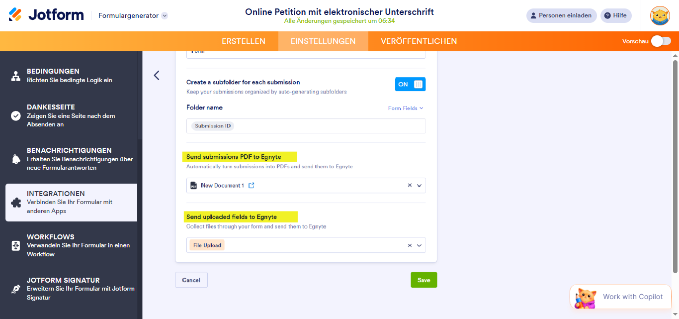 Wie man Jotform mit Egnyte Integriert Image-6