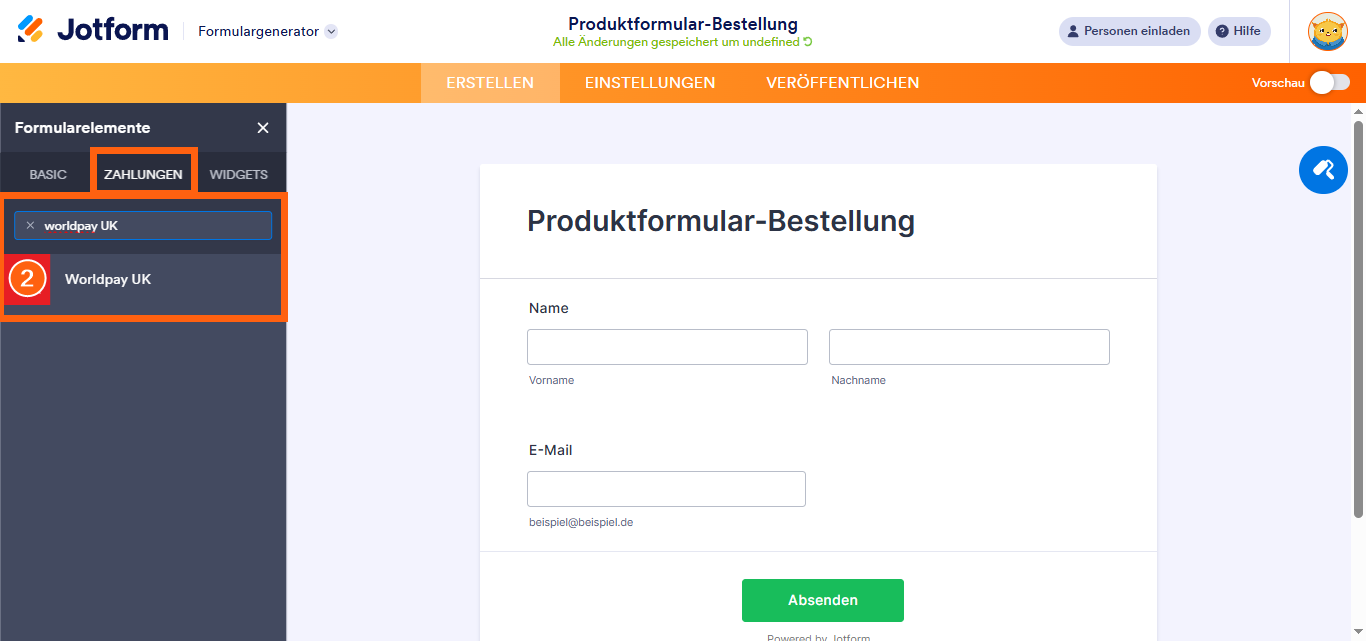 So integrieren Sie Ihr Formular mit Worldpay UK Image-2