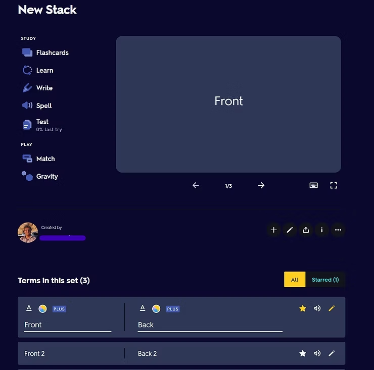 Quizlet Quiz Editor