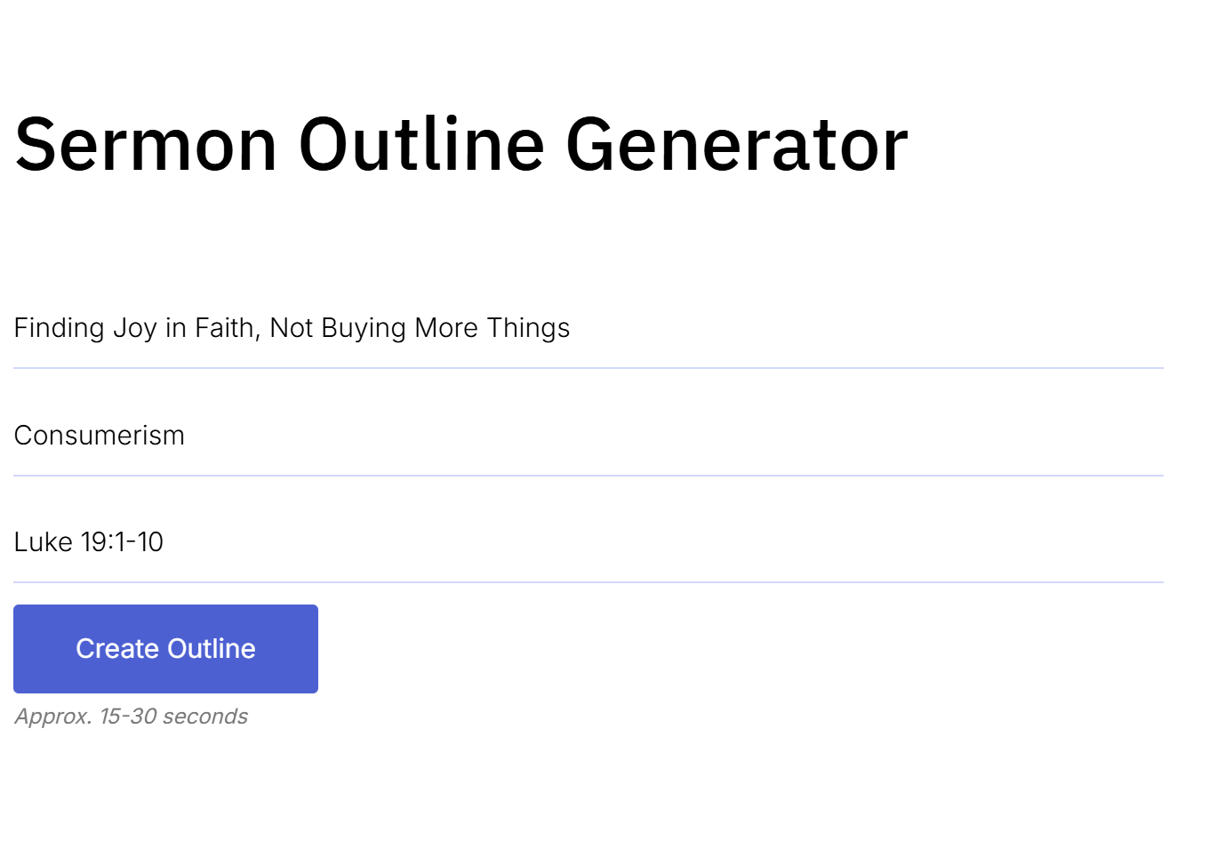 Sermon Outline AI