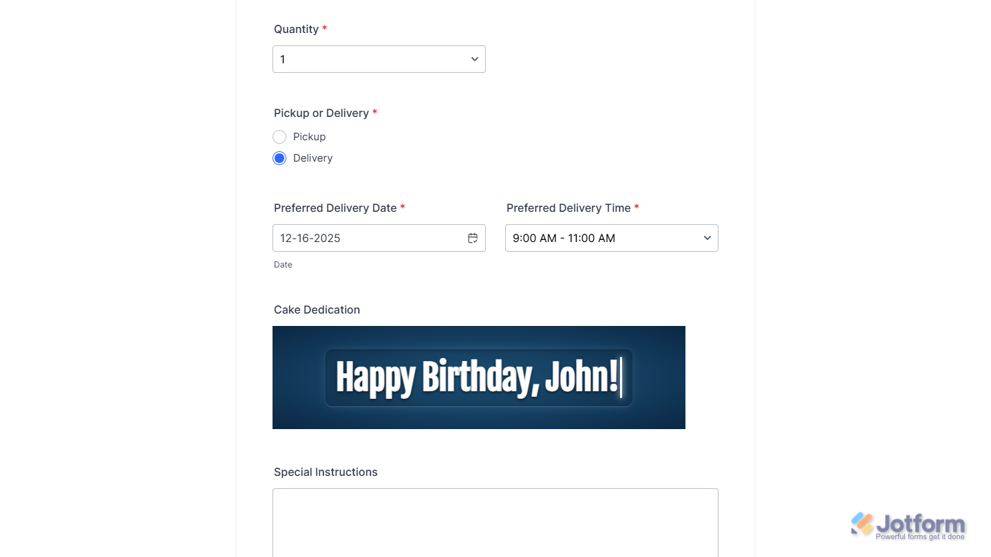 Fancy Large Input Widget on a Jotform form