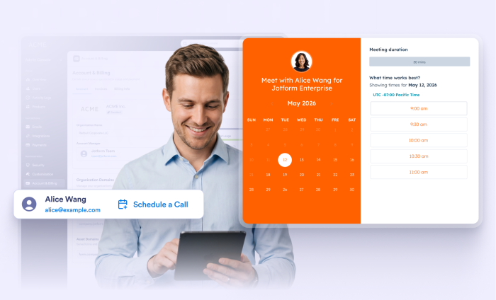 How to schedule an Account & Billing call with your Jotform Enterprise account manager