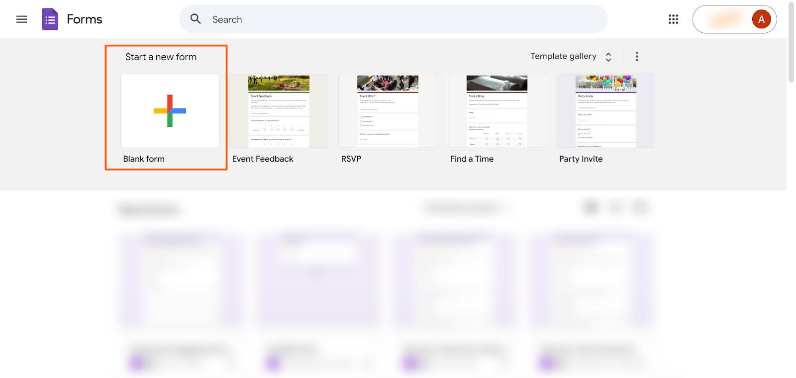 Google Forms Neues Formular starten