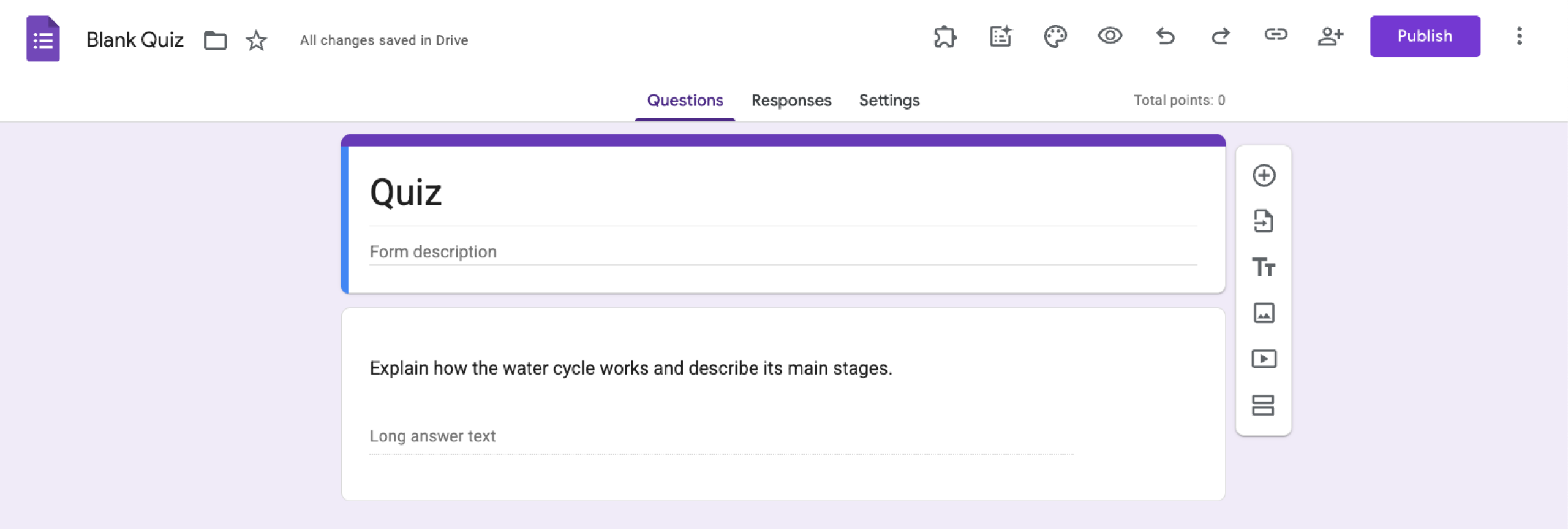 Tipo de pregunta de párrafo de Google Forms