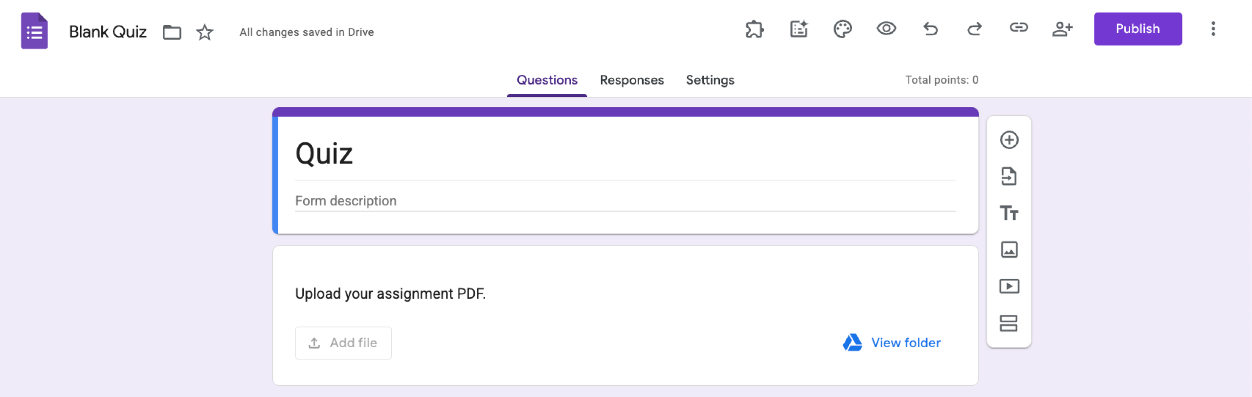 Tipo de pregunta de carga de archivos de Google Forms