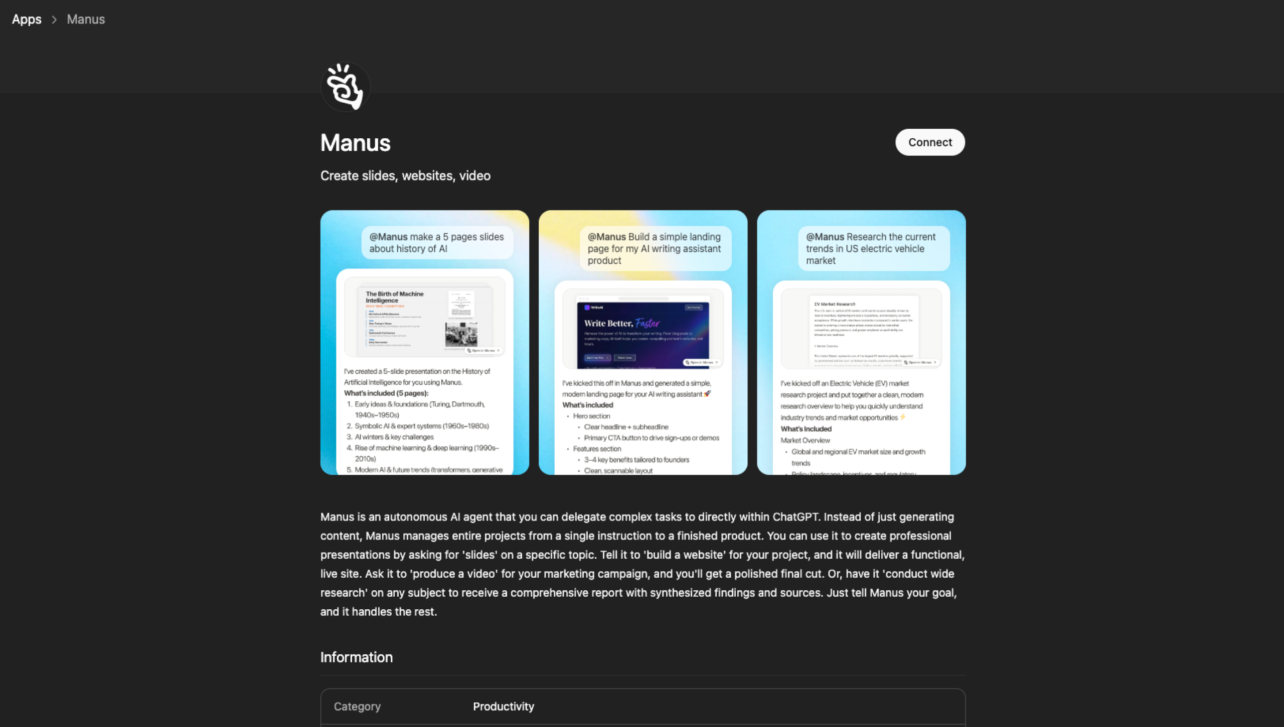 Manus ChatGPT App