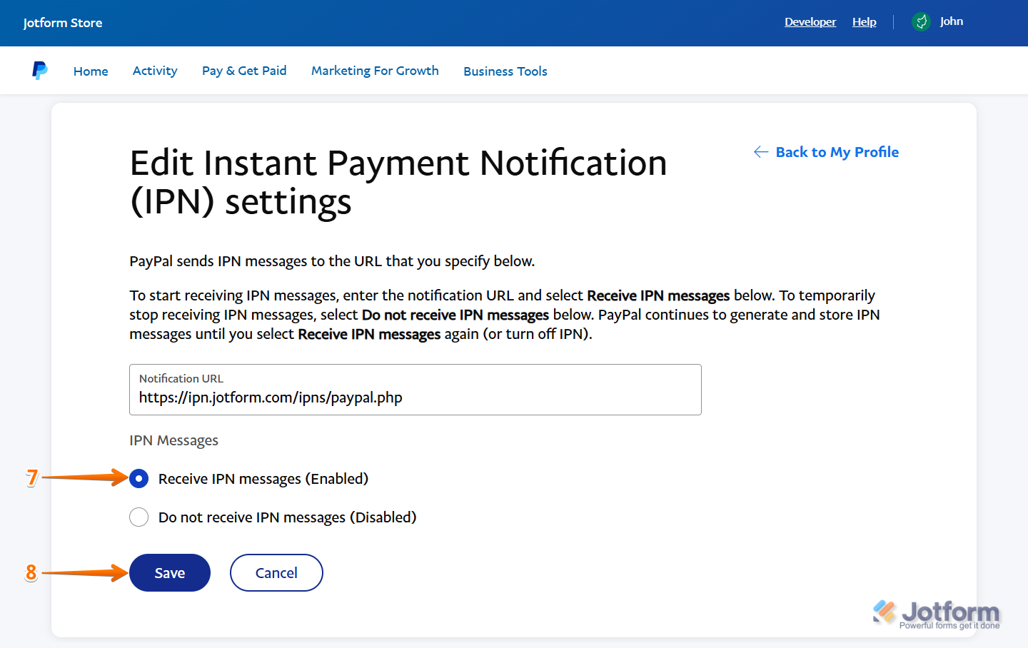 كيفية تفعيل إشعارات الدفع الفورية (IPN) لخدمة Paypal Image-5