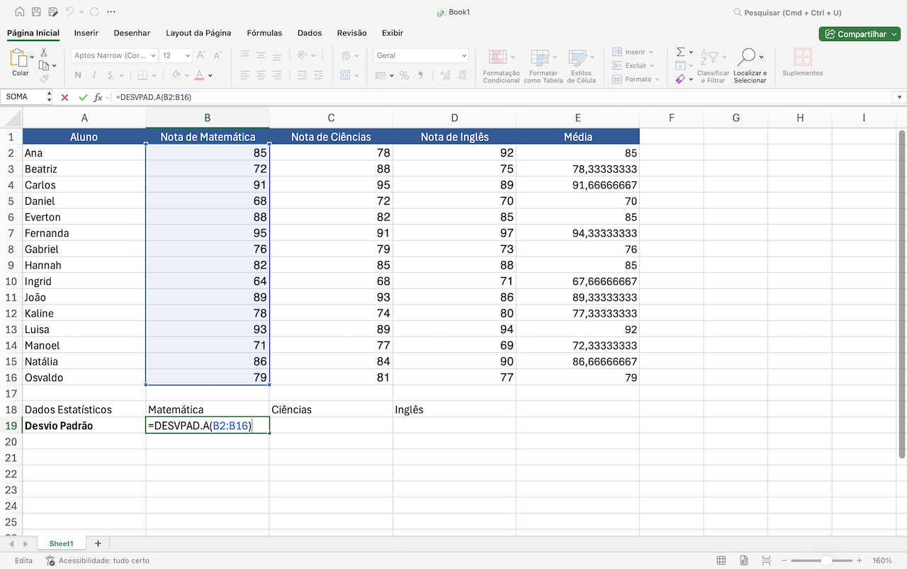 Como calcular desvio padrão no Excel Image-3