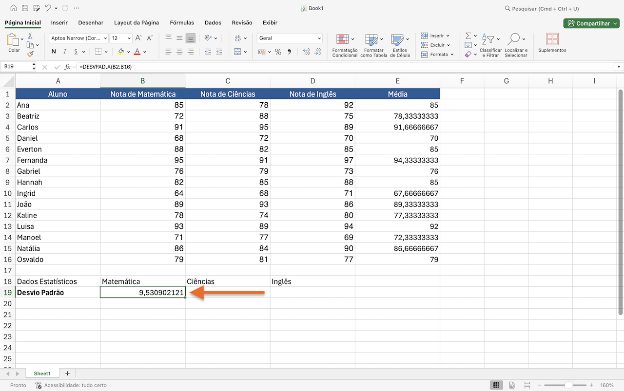 Como calcular desvio padrão no Excel Image-4