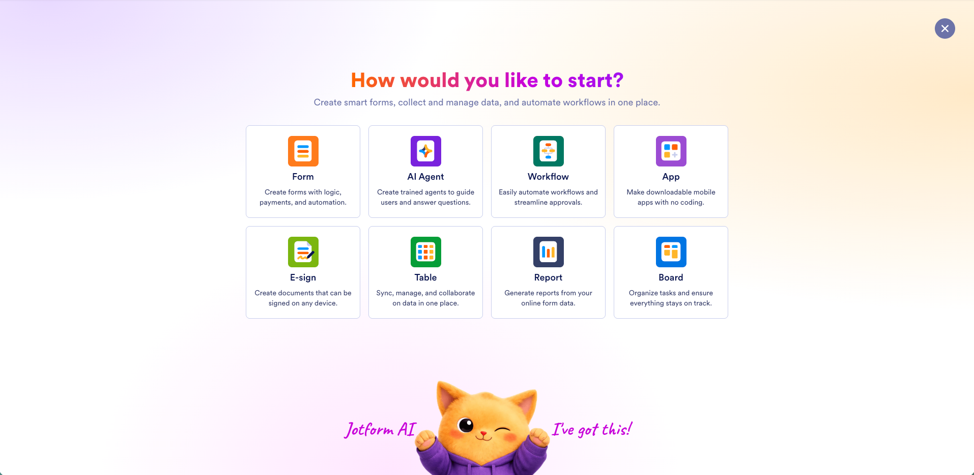 Selecting the App option from the menu