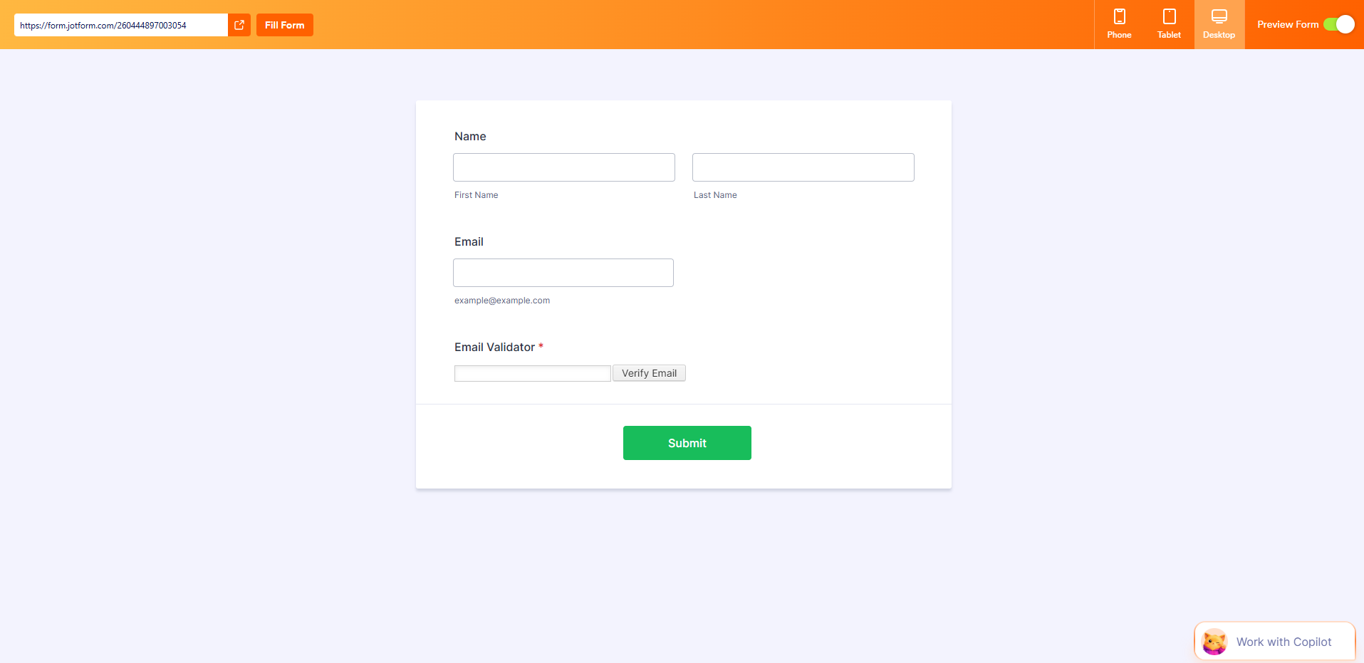 Unable to see the E mail Validator widget on our form Screenshot 62