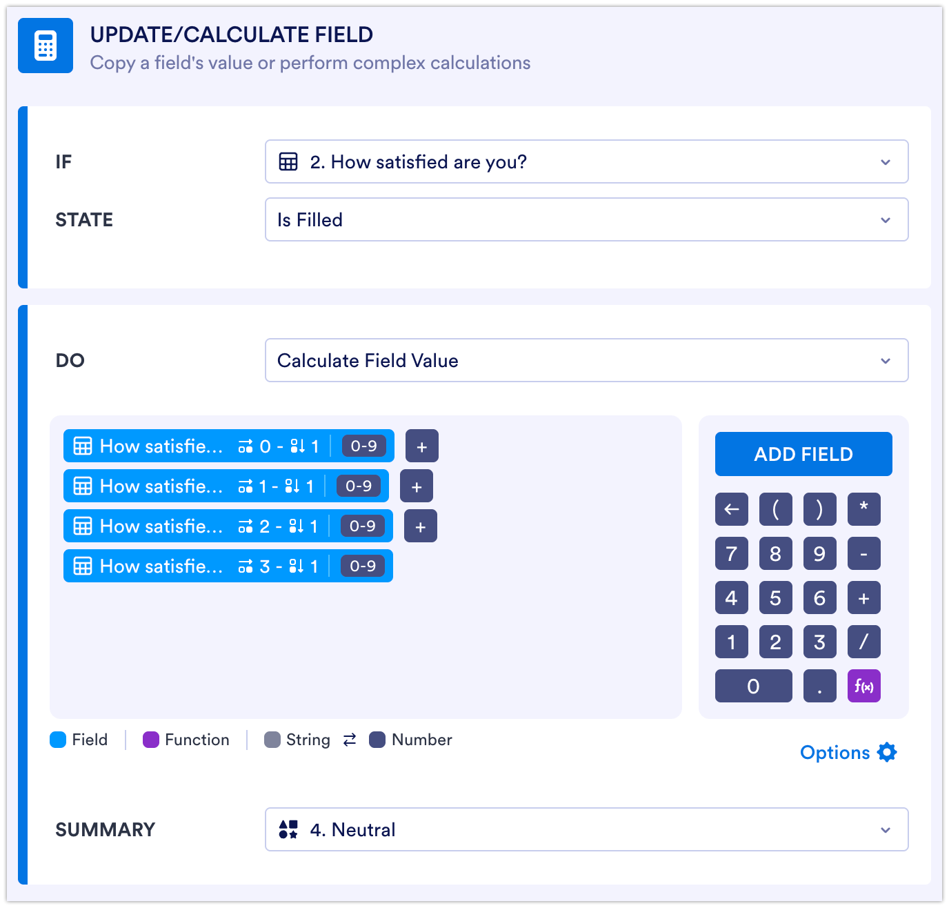 Form Calculation: How to tally count of negative, neutral, and positive responses in survey input table Image 4 Screenshot 103