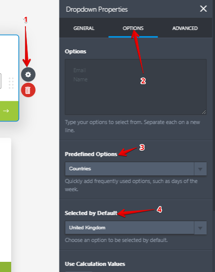 How to change the default country on a drop down?  Image 10