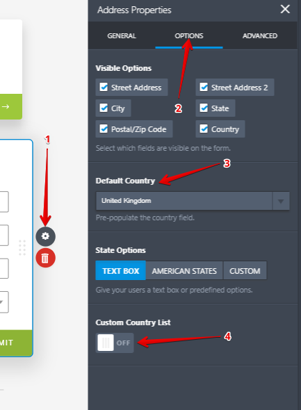 How to change the default country on a drop down?  Image 21